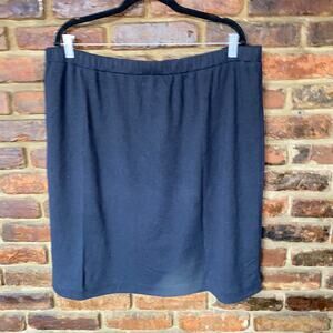 NWT BUG Vintage Black Textured Knit Knee Length Pull-On Skirt Womens Size 22/24W